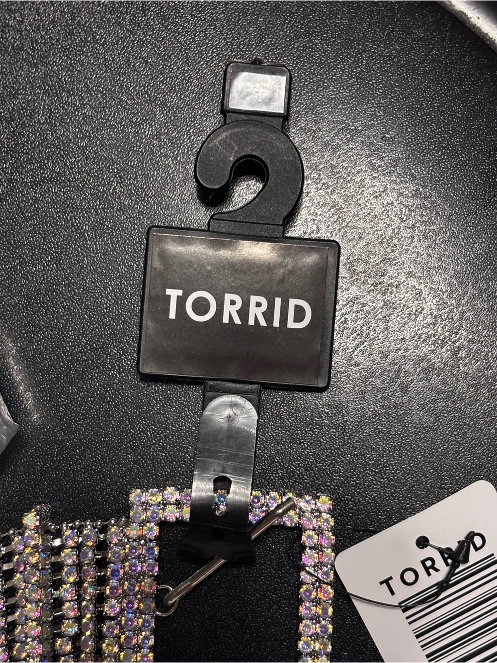 torrid Iridescent Multi-Row Rhinestone Belt - Pink/Gold/Silver - Picture 2 of 14